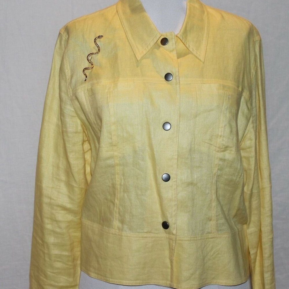 Style & Co Yellow Blazer Jacket Women  Large